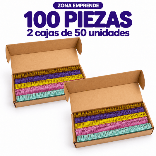 Dos cajas de argollas metálicas de colores de 3/4 de pulgada
