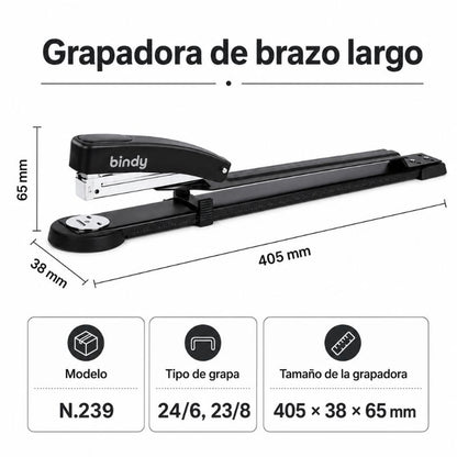 Grapadora de Brazo Largo Bindy para Cuadernillos y Folletos