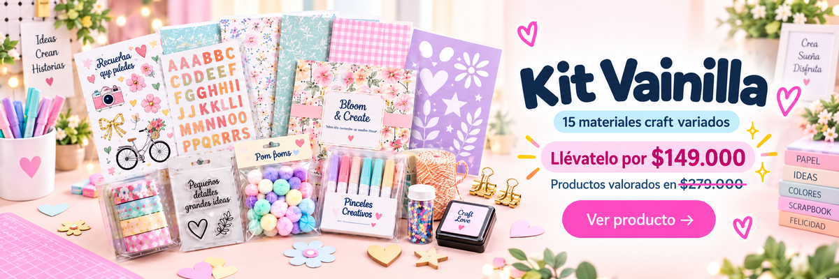 Kit Vainilla: 15 materiales craft variados a un súper precio