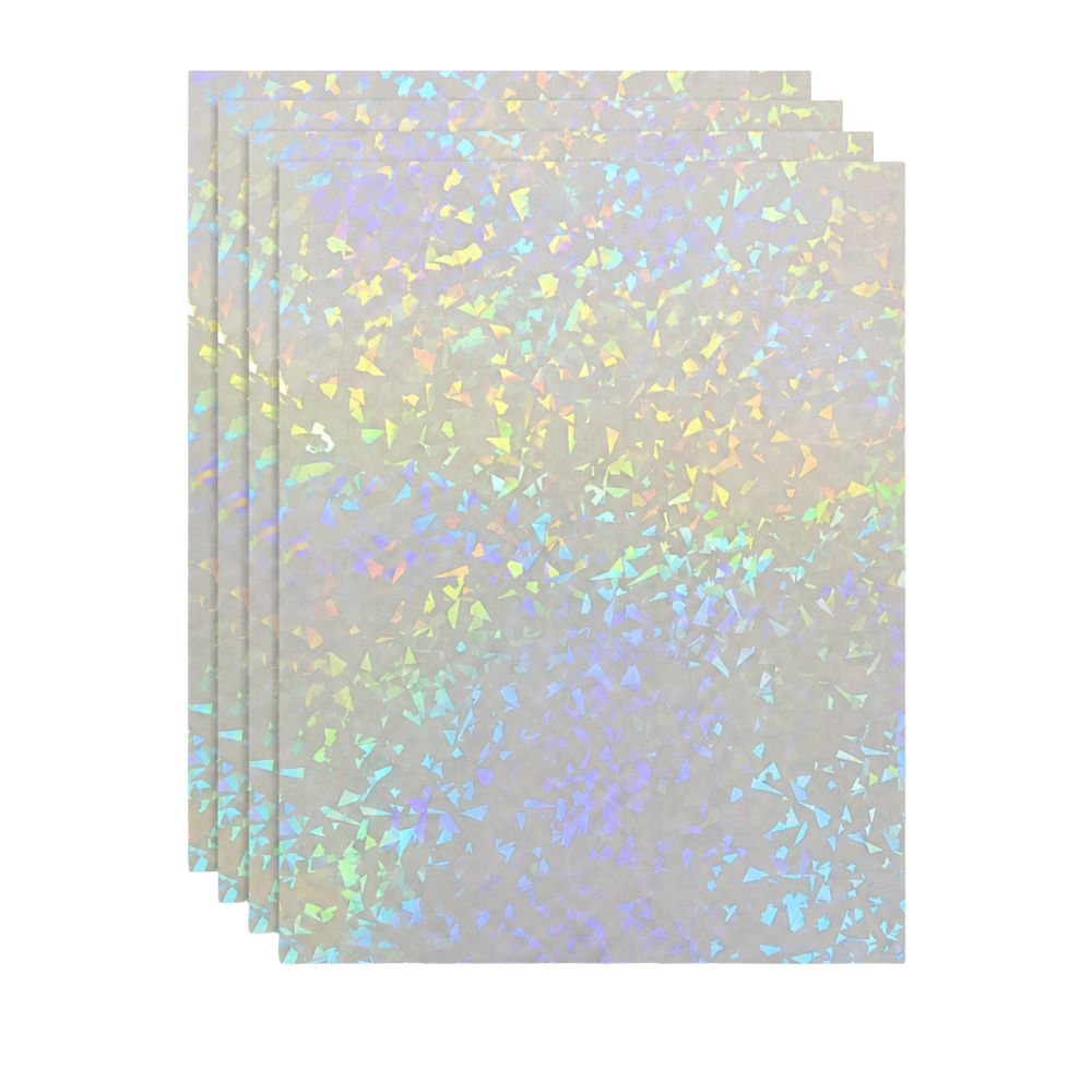 Laminado en Frío Vinilo Holográfico Transparente Cristal Roto Bindy (50 Hojas)