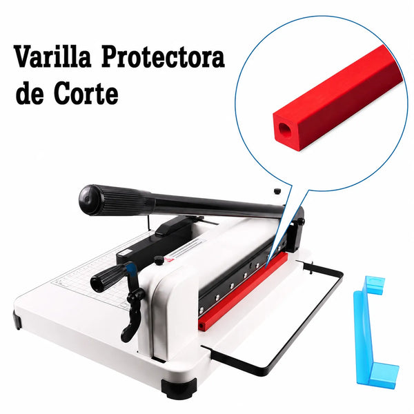 Barra protectora de cuchilla para guillotina A4, detalle de las 4 caras