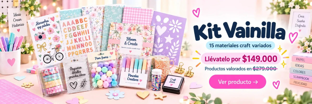 Kit Vainilla: 15 materiales craft variados a un súper precio