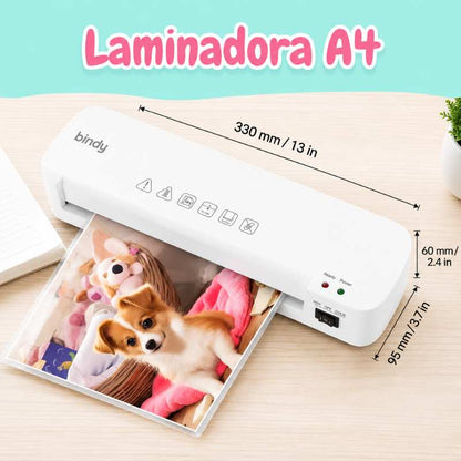 Laminadora A4 Bindy Blanca, uso en fotografías
