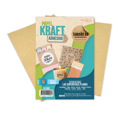 Papel Kraft Adhesivo Grafitos A4 70g (20 Hojas)