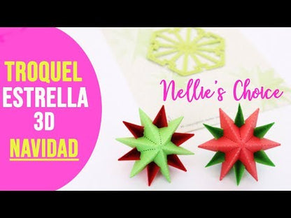 Troquel Estrella 3D De Navidad Mediana